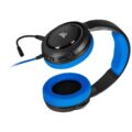 Corsair HS35 Casque Avec fil Arceau Jouer Noir, Bleu