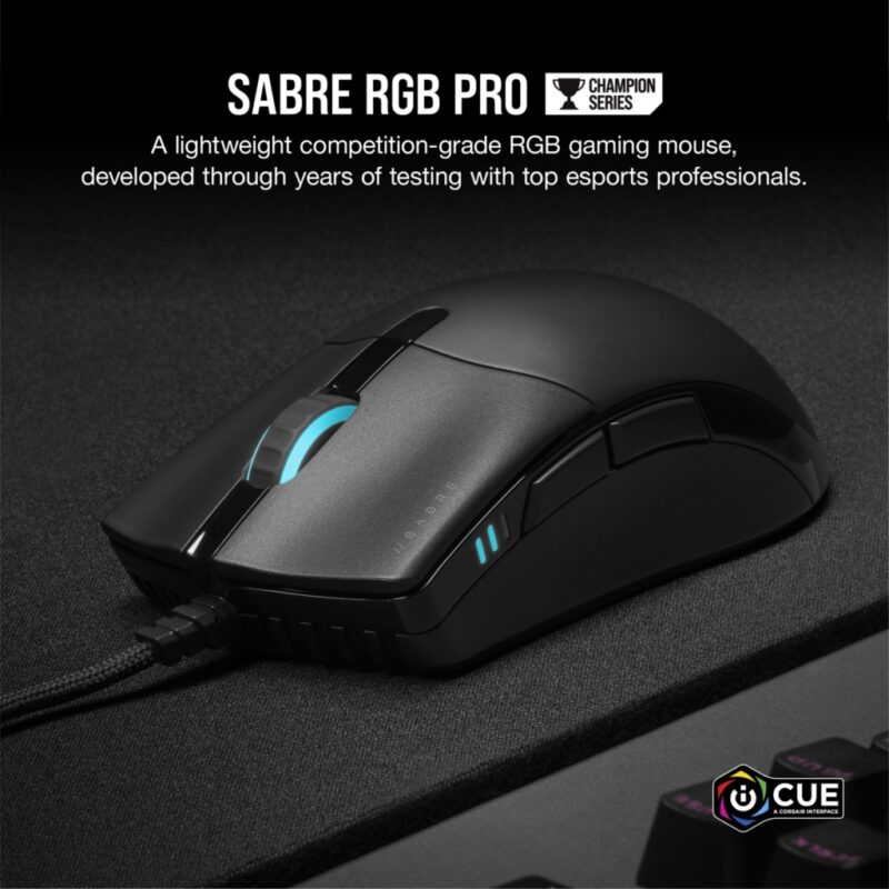 Corsair SABRE RGB PRO souris Droitier USB Type-A Optique 18000 DPI