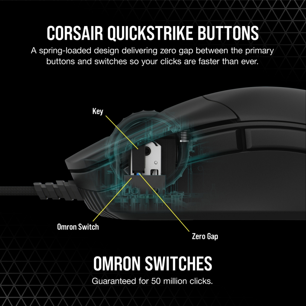 Corsair SABRE RGB PRO souris Droitier USB Type-A Optique 18000 DPI Corsair SABRE RGB PRO souris Droitier USB Type-A Optique 18000 DPI