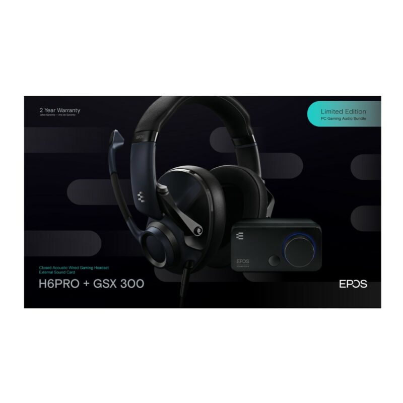 Pack : Casque gaming filaire H6 Pro à acoustique fermée + Carte son externe GSX 300