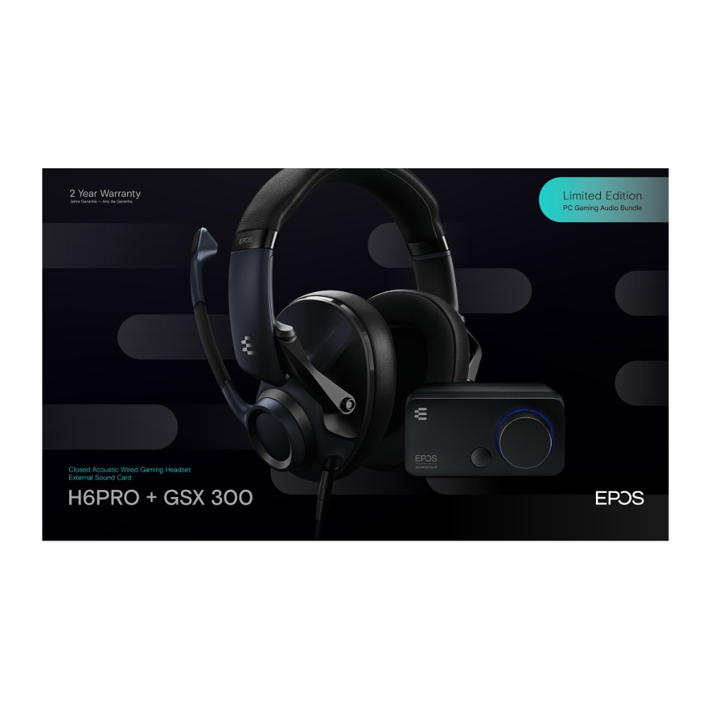 Pack : Casque gaming filaire H6 Pro à acoustique fermée + Carte son externe GSX 300 Pack : Casque gaming filaire H6 Pro à acoustique fermée + Carte son externe GSX 300