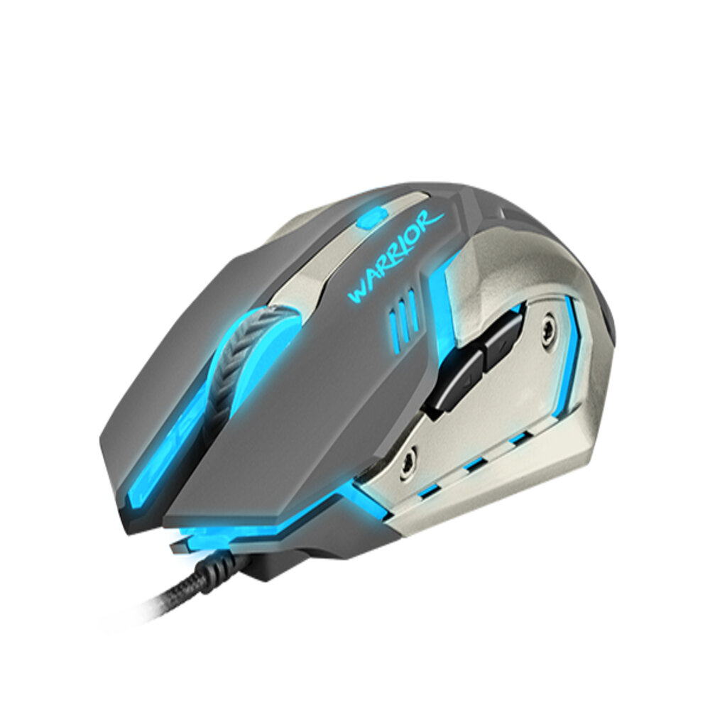 Souris gaming optique filaire Warrior 3200 DPI - Gris & Bleu Souris gaming optique filaire Warrior 3200 DPI - Gris & Bleu