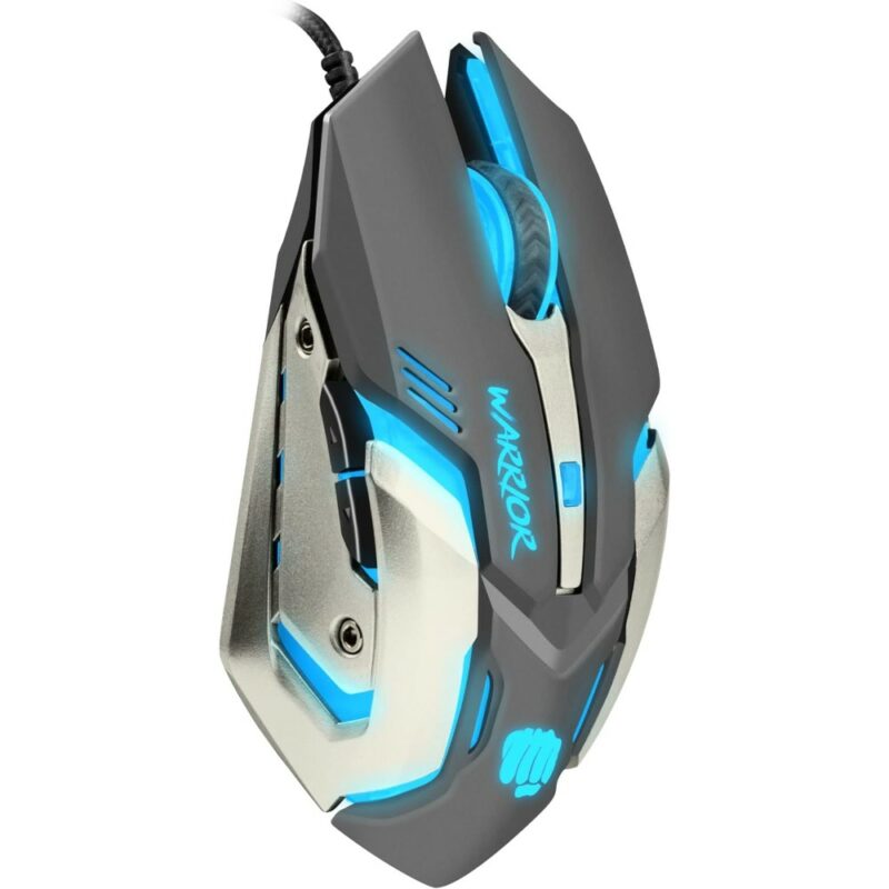 Souris gaming optique filaire Warrior 3200 DPI - Gris & Bleu
