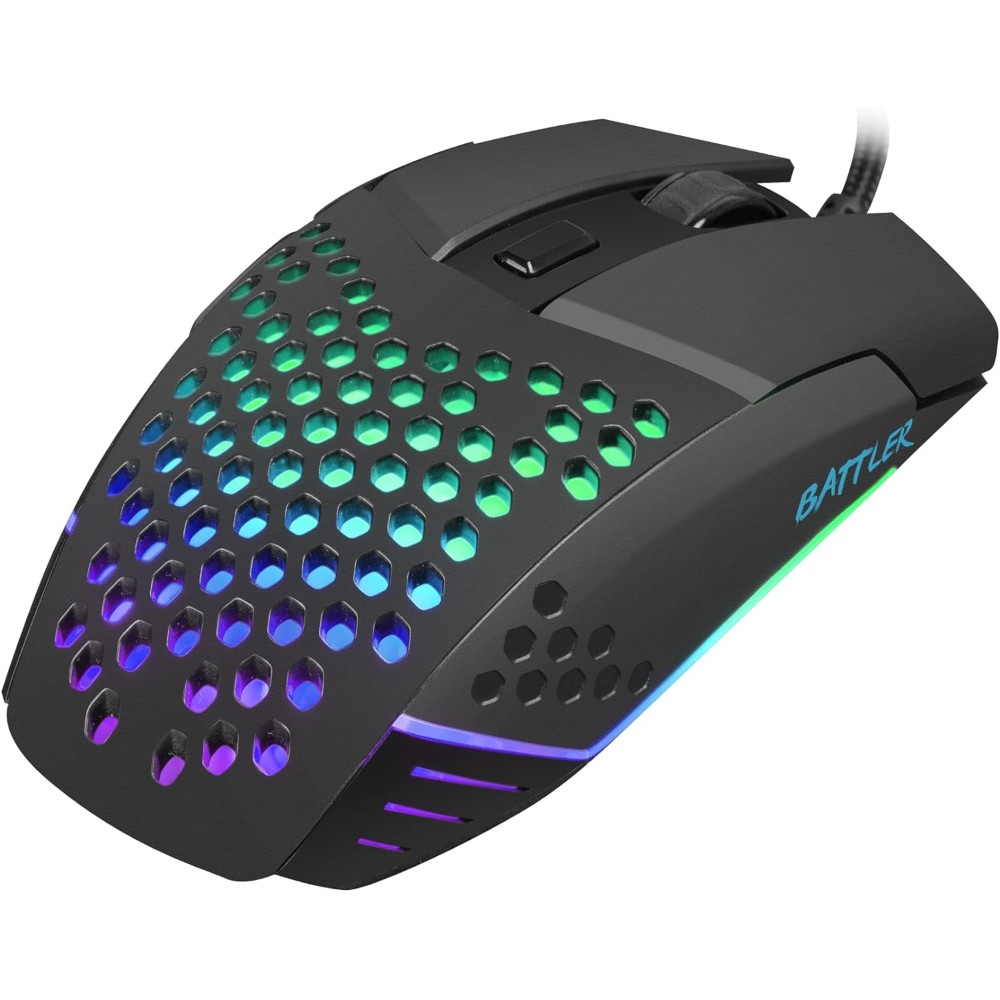 Souris gaming optique filaire Battler 6400 DPI - Noir RVB Souris gaming optique filaire Battler 6400 DPI - Noir RVB