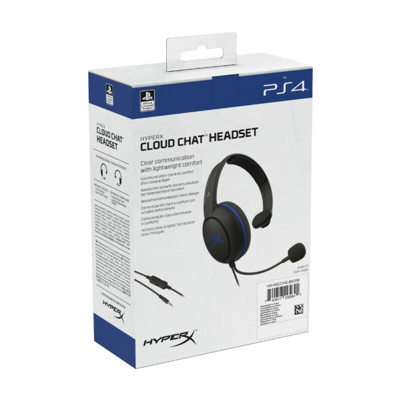 Casque gaming Cloud Chat pour PS4 - Noir & Bleu