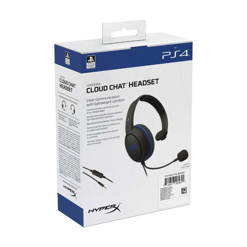 Casque gaming Cloud Chat pour PS4 - Noir & Bleu Casque gaming Cloud Chat pour PS4 - Noir & Bleu