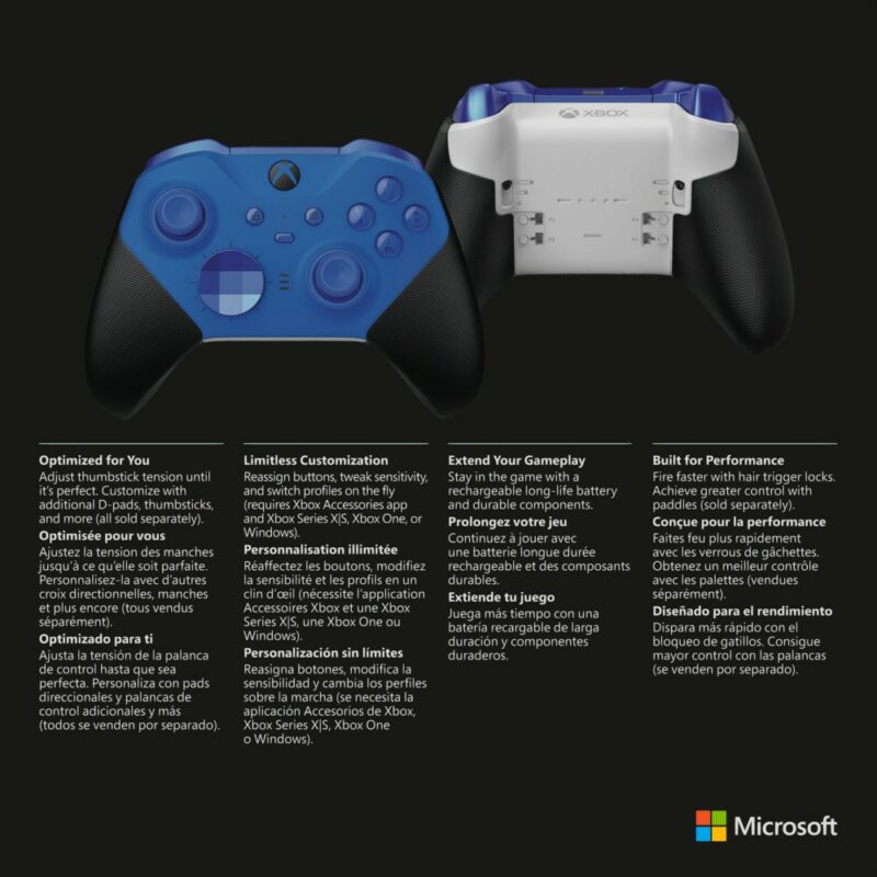 Manette de jeu Xbox sans fil Elite Series 2 Core - Noir & Bleu