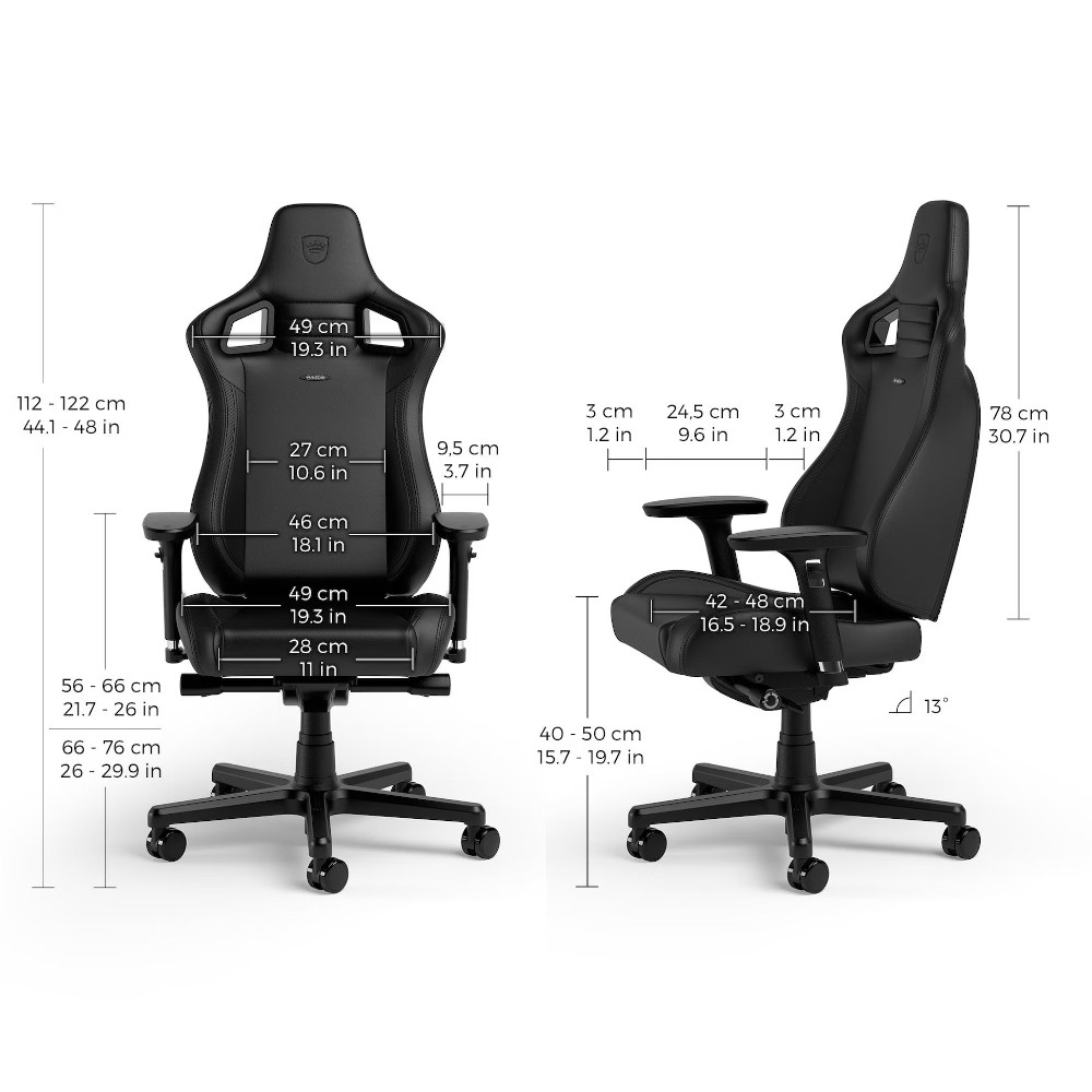 noblechairs EPIC Compact Siège de jeu sur PC Siège rembourré Noir noblechairs EPIC Compact Siège de jeu sur PC Siège rembourré Noir