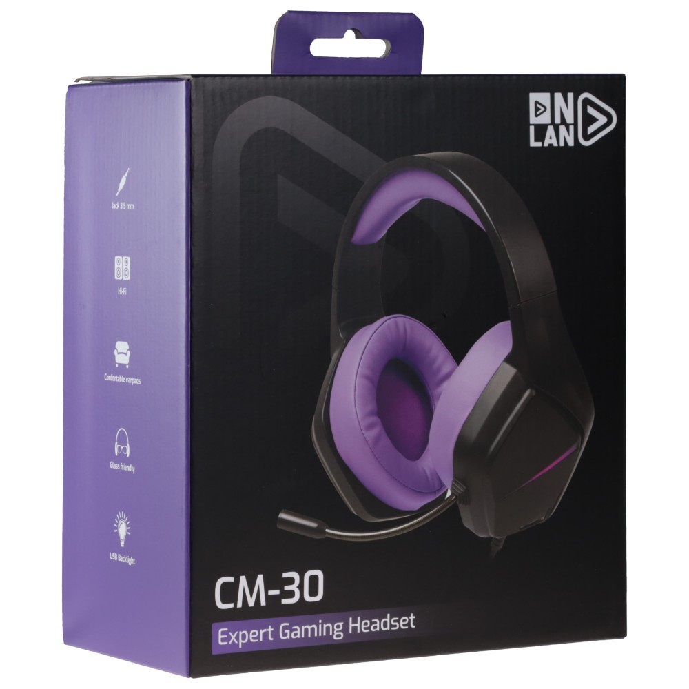 Casque-micro gaming CM-30 pour PC / PS4 / PS5 / Xbox / Nintendo Switch - Noir & Violet Casque-micro gaming CM-30 pour PC / PS4 / PS5 / Xbox / Nintendo Switch - Noir & Violet