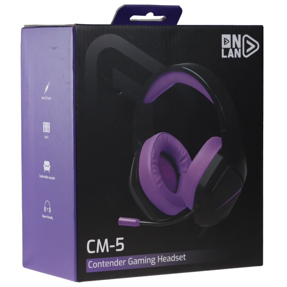 Casque-micro gaming CM-5 pour PC / PS4 / PS5 / Xbox / Nintendo Switch - Noir & Violet Casque-micro gaming CM-5 pour PC / PS4 / PS5 / Xbox / Nintendo Switch - Noir & Violet