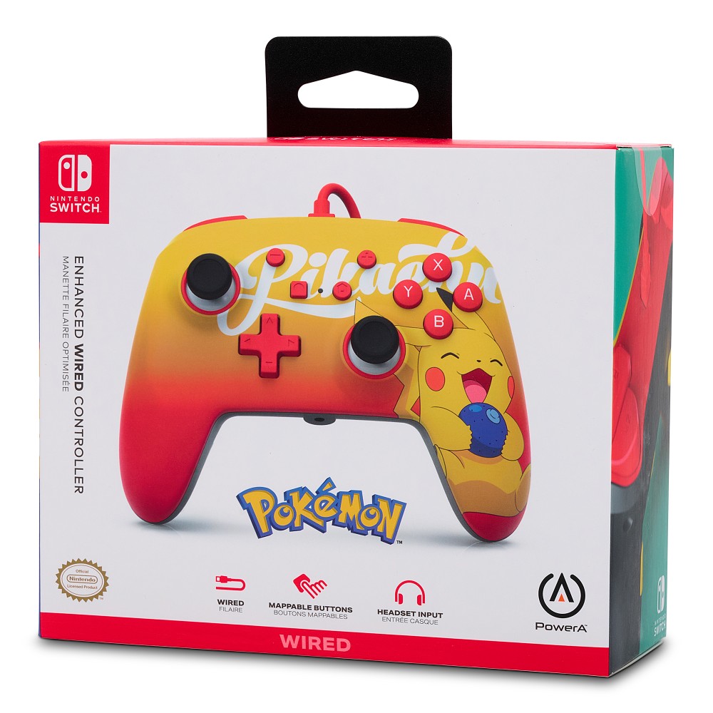 Manette de jeu filaire édition Oran Berry Pikachu pour Nintendo Switch Manette de jeu filaire édition Oran Berry Pikachu pour Nintendo Switch
