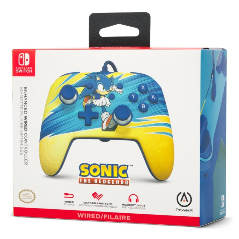 Manette de jeu filaire édition Sonic Boost pour Nintendo Switch
