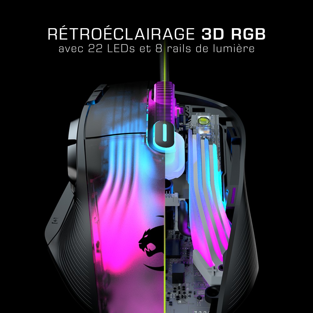 Souris optique filaire gaming Kone XP - Noir RVB Souris optique filaire gaming Kone XP - Noir RVB