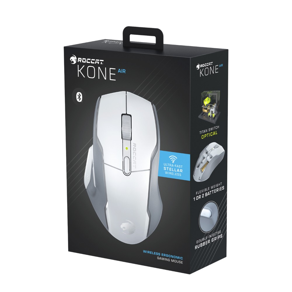 Souris gaming sans fil Kone Air - Blanc & Gris Souris gaming sans fil Kone Air - Blanc & Gris