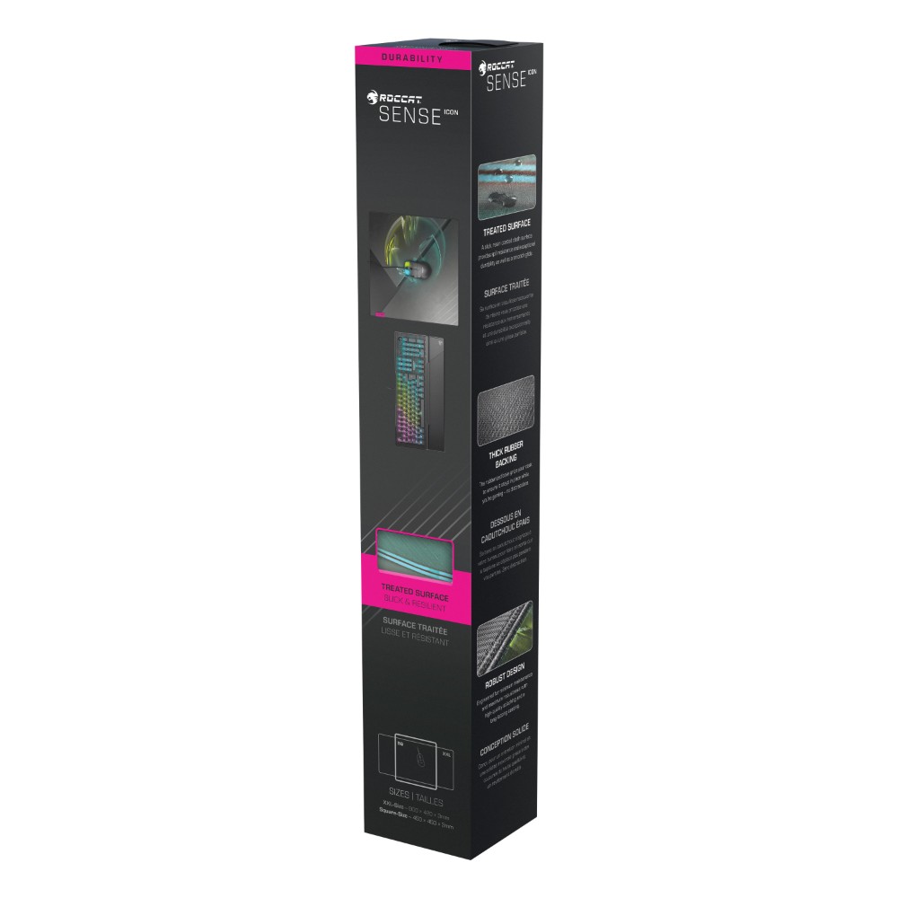 Tapis de souris gaming Sense Icon Square - Noir Tapis de souris gaming Sense Icon Square - Noir