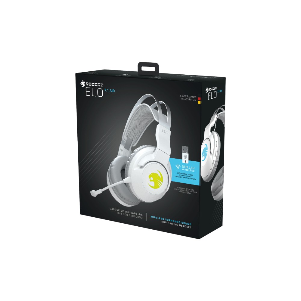 Casque-micro gaming Surround sans fil Elo 7.1 Air - Blanc Casque-micro gaming Surround sans fil Elo 7.1 Air - Blanc