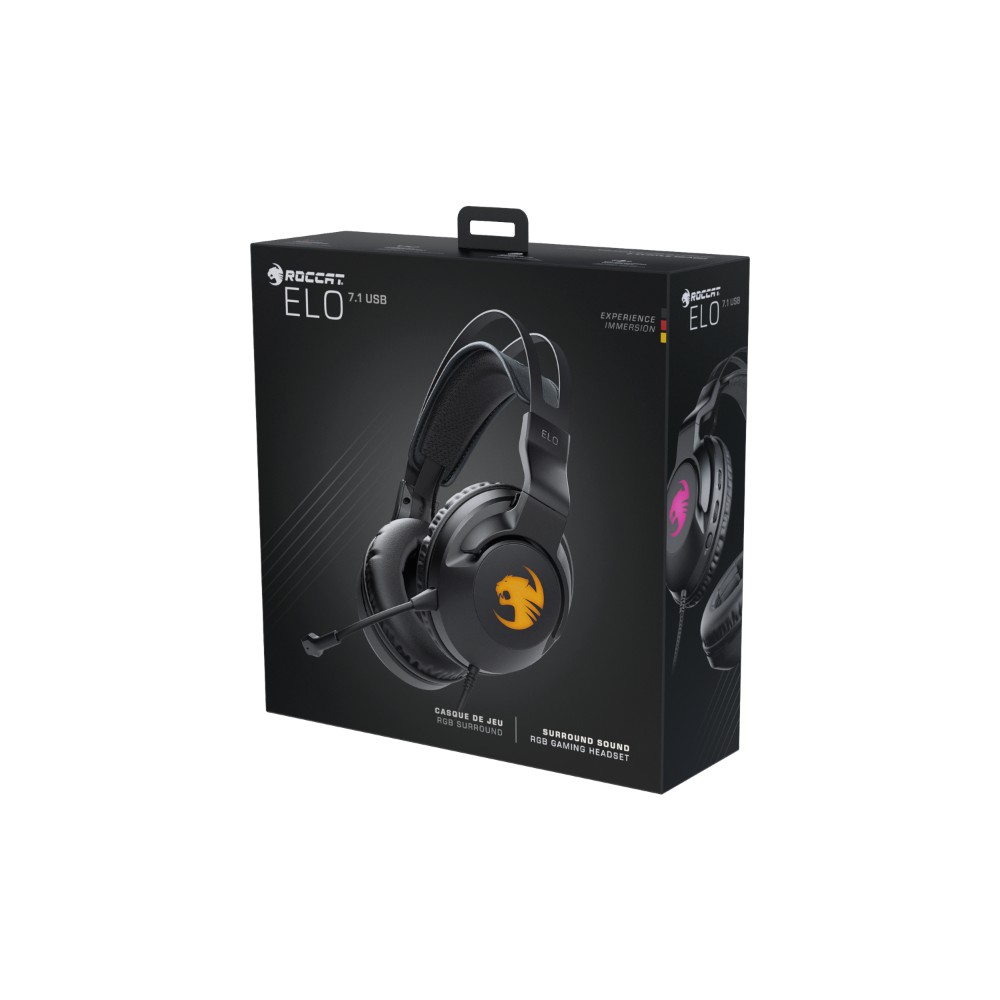 Casque-micro gaming filaire USB Elo 7.1 - Noir Casque-micro gaming filaire USB Elo 7.1 - Noir