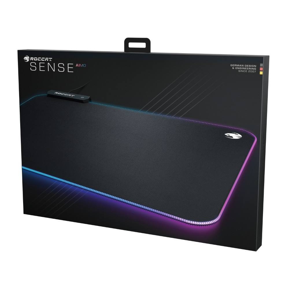 Tapis de souris gaming Sense AIMO - Noir RVB Tapis de souris gaming Sense AIMO - Noir RVB