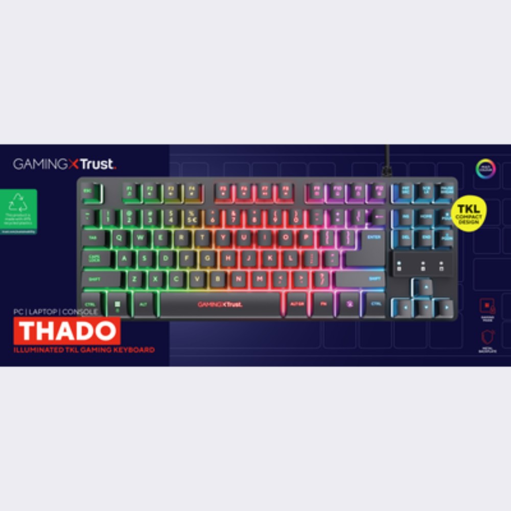 Clavier gaming avec rétroéclairage LED GXT 833 Thado - Noir Clavier gaming avec rétroéclairage LED GXT 833 Thado - Noir