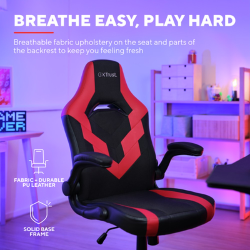 Siège gaming universel GXT 703R Riye - Noir & Rouge Siège gaming universel GXT 703R Riye - Noir & Rouge