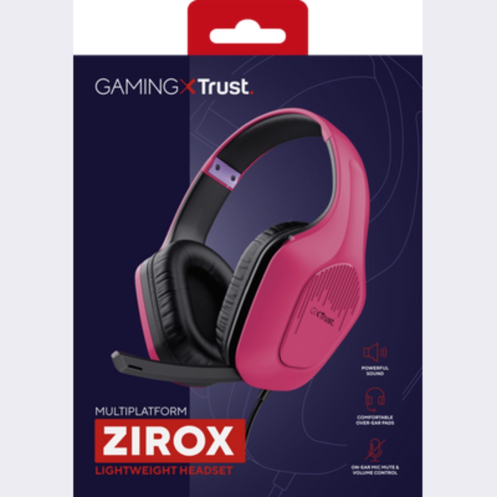 Micro-casque gaming filaire supra-auriculaire GXT 415P Zirox - Rose Micro-casque gaming filaire supra-auriculaire GXT 415P Zirox - Rose