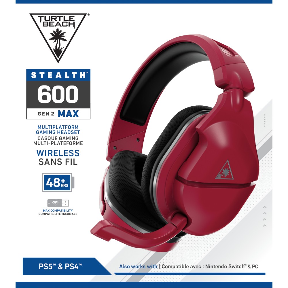 Casque gaming sans fil Gen 2 Max pour PS4 & PS5 - Rouge Casque gaming sans fil Gen 2 Max pour PS4 & PS5 - Rouge