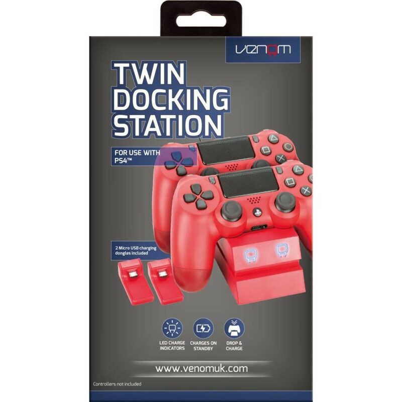 TWIN DOCKING STATION RED PS4