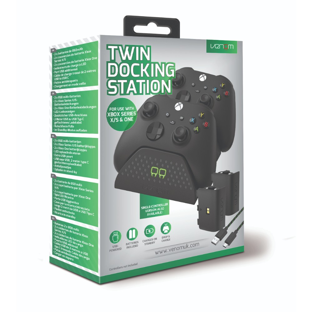 Station de recharge double pour manettes de jeu Xbox Series X - Noir Station de recharge double pour manettes de jeu Xbox Series X - Noir