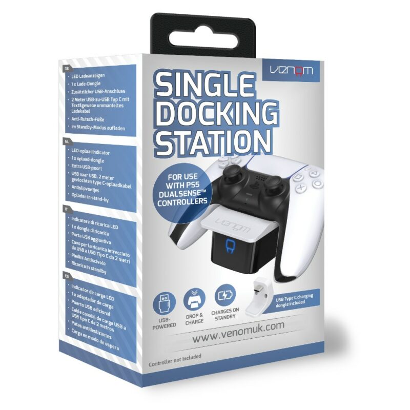 Station de recharge Dual Sense VS 5000 pour manette de jeu PS5 - Blanc