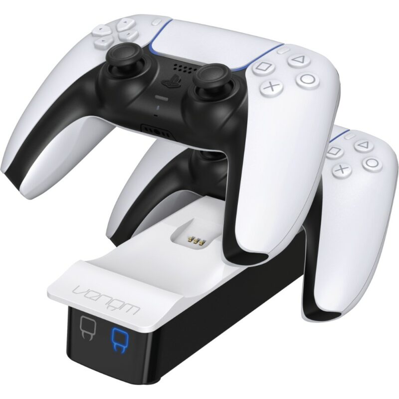 Station de recharge double pour manettes de jeu PS5 - Blanc